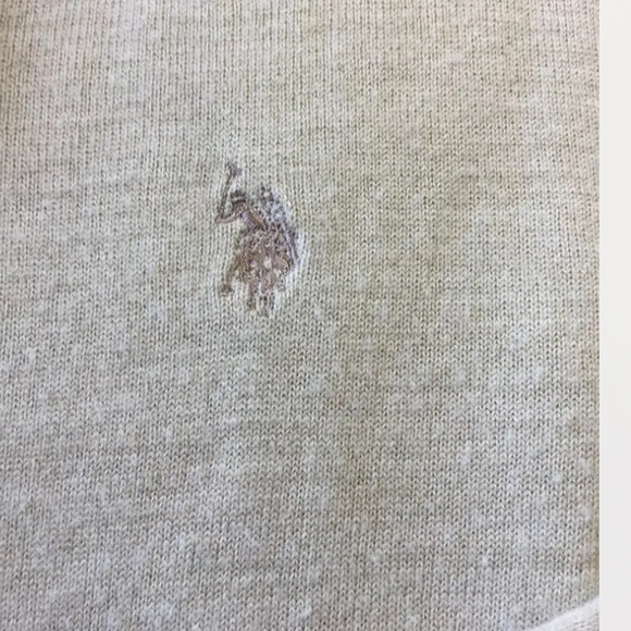 US Polo Assn. Men’s  Light Tan V Neck Sweater L - Picture 7 of 10